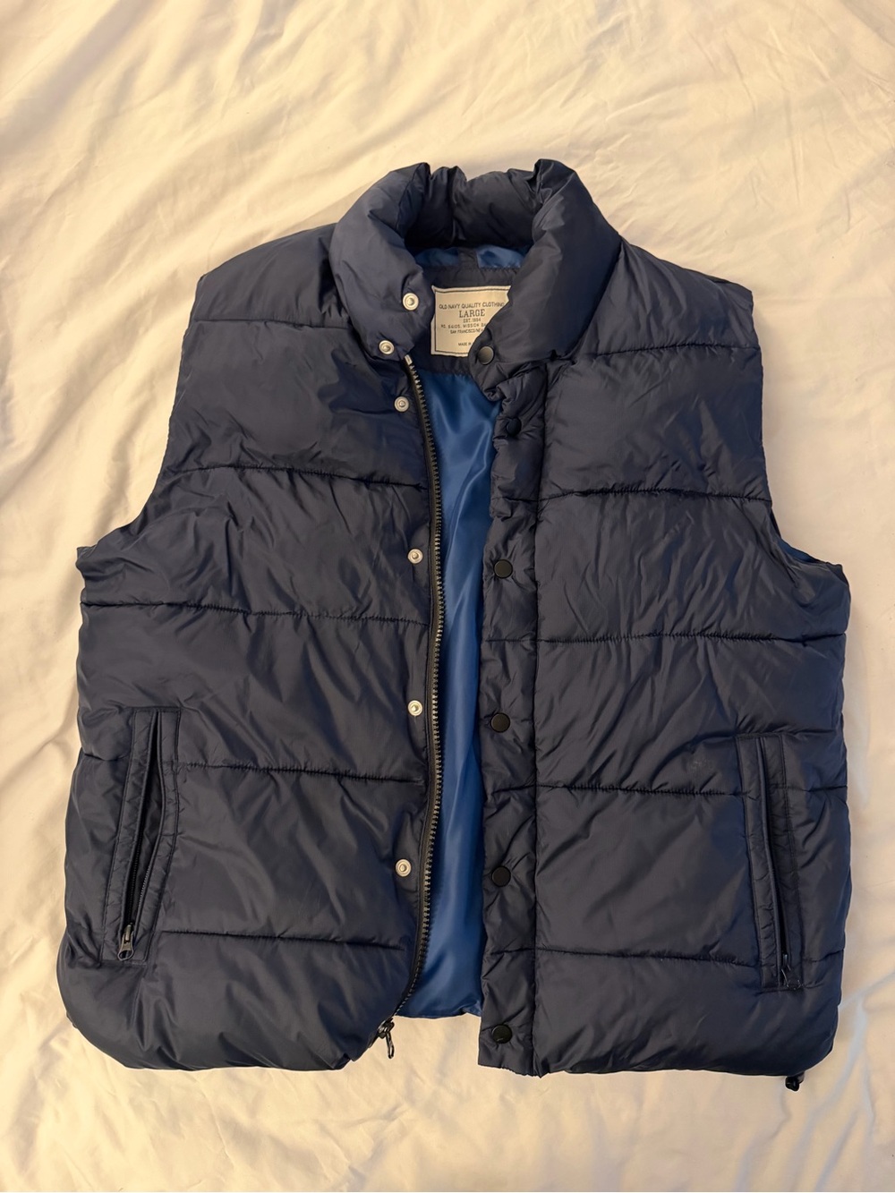 Old Navy Men's Dark Navy Quilted Puffer Vest